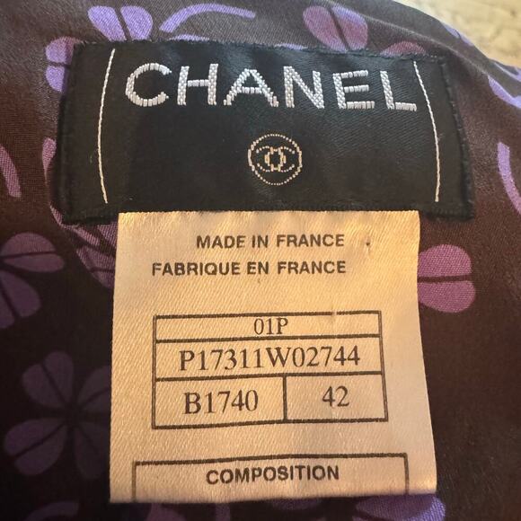 Chanel Purple Geometric Diamond Jacquard Tweed Skirt 01P - Picture 3 of 9